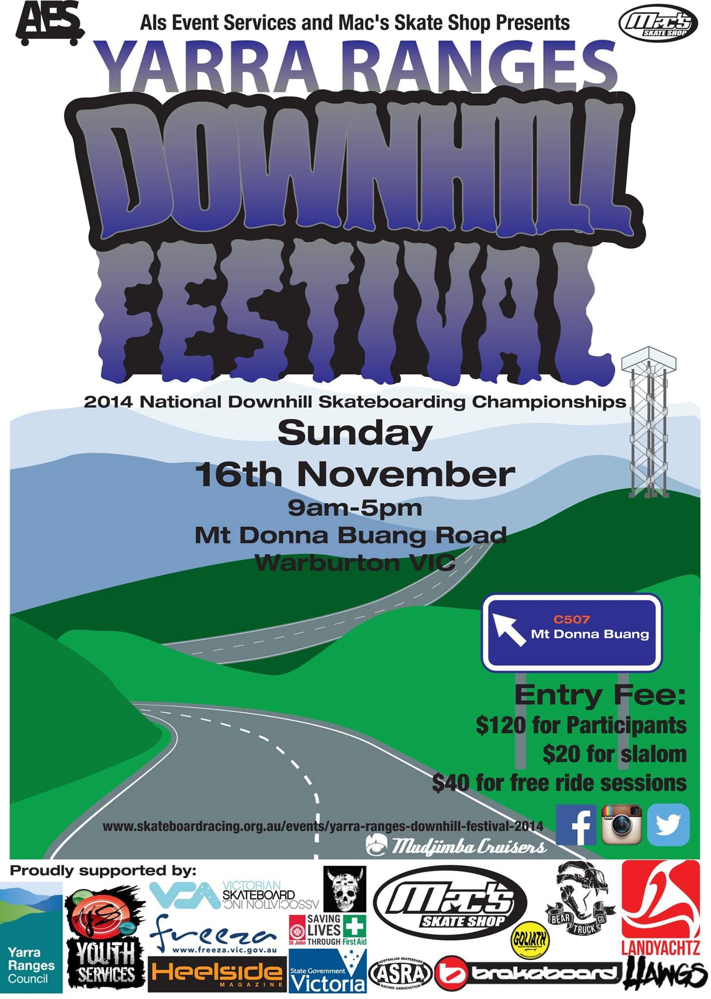 Poster for Yarra Ranges Downhill Festival 2014